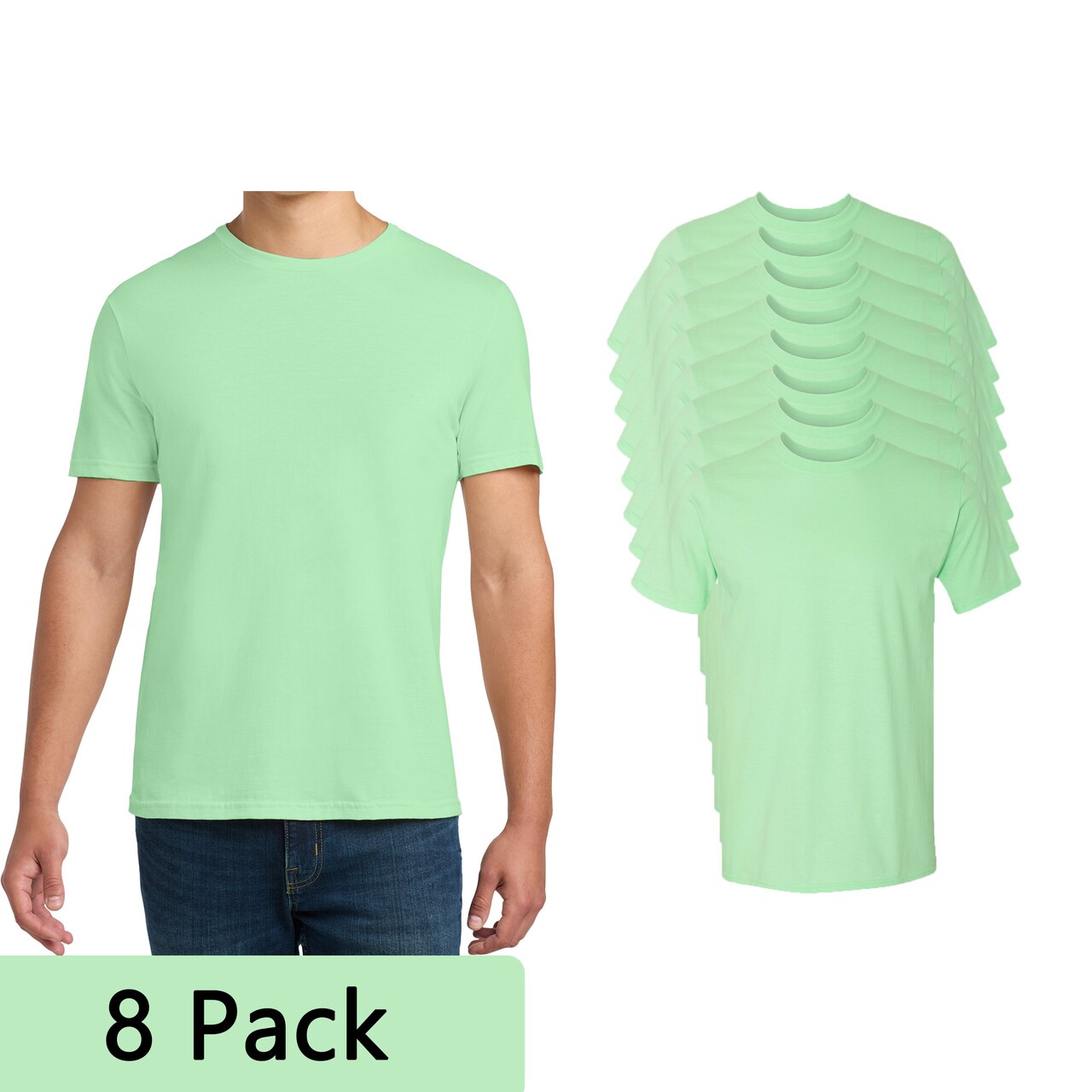 Gildan Unisex Softstyle T-Shirt, Mint Green Short Sleeve Crewneck Tee for DIY Printing